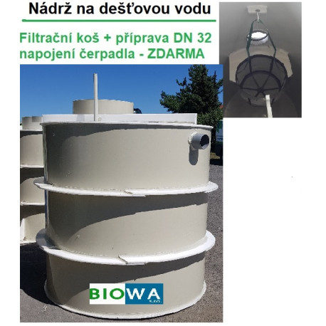 Nádrž na dešťovou vodu 6 m3 + filtrační koš ZDARMA